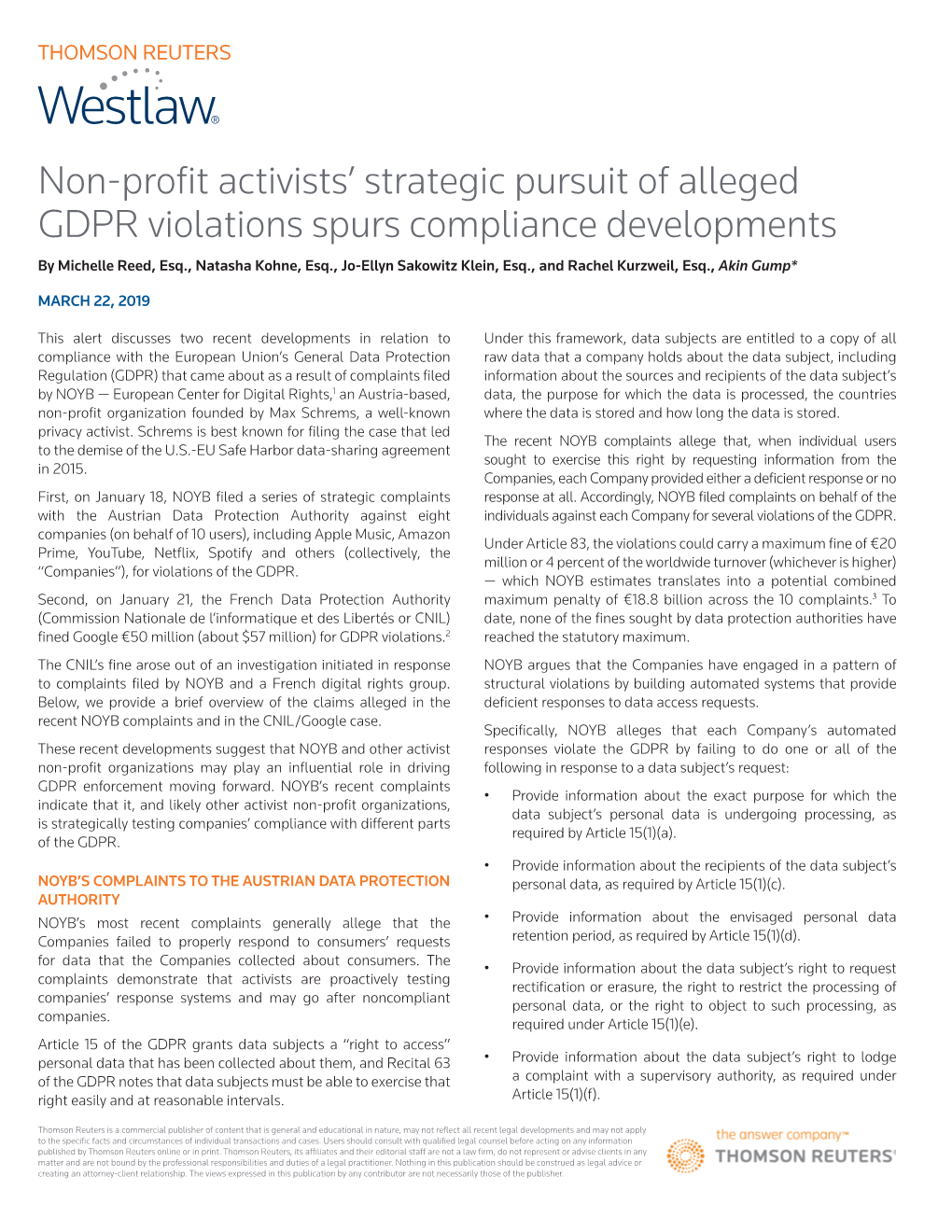 Non-Profit Activists' Strategic Pursuit of Alleged GDPR Violations Spurs