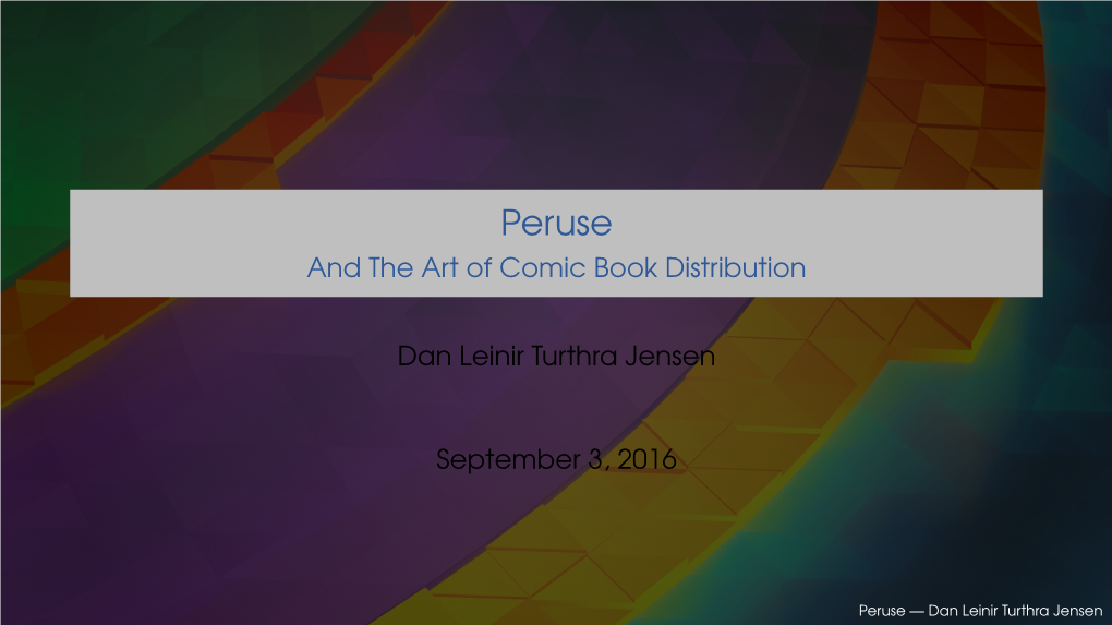 Peruse and the Art of Comic Book Distribution