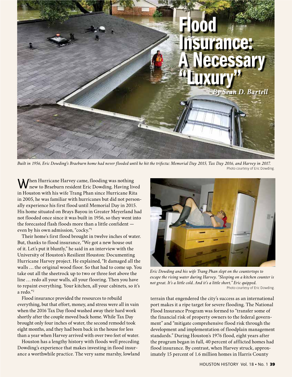 Flood Insurance: a Necessary “Luxury” by Sean D