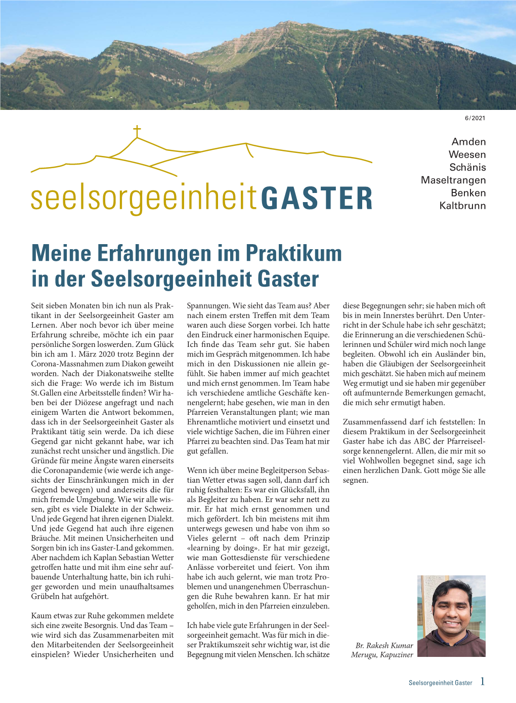 Meine Erfahrungen Im Praktikum in Der Seelsorgeeinheit Gaster