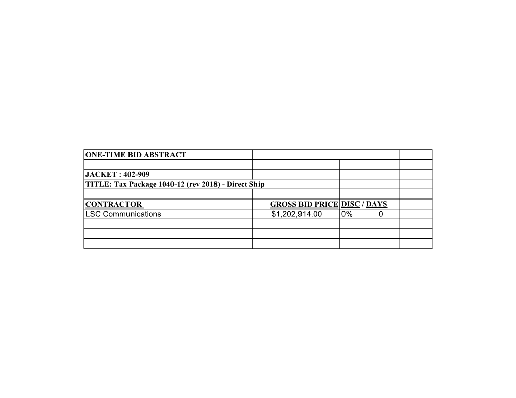 402-909 TITLE: Tax Package 1040-12 (Rev 2018) - Direct Ship