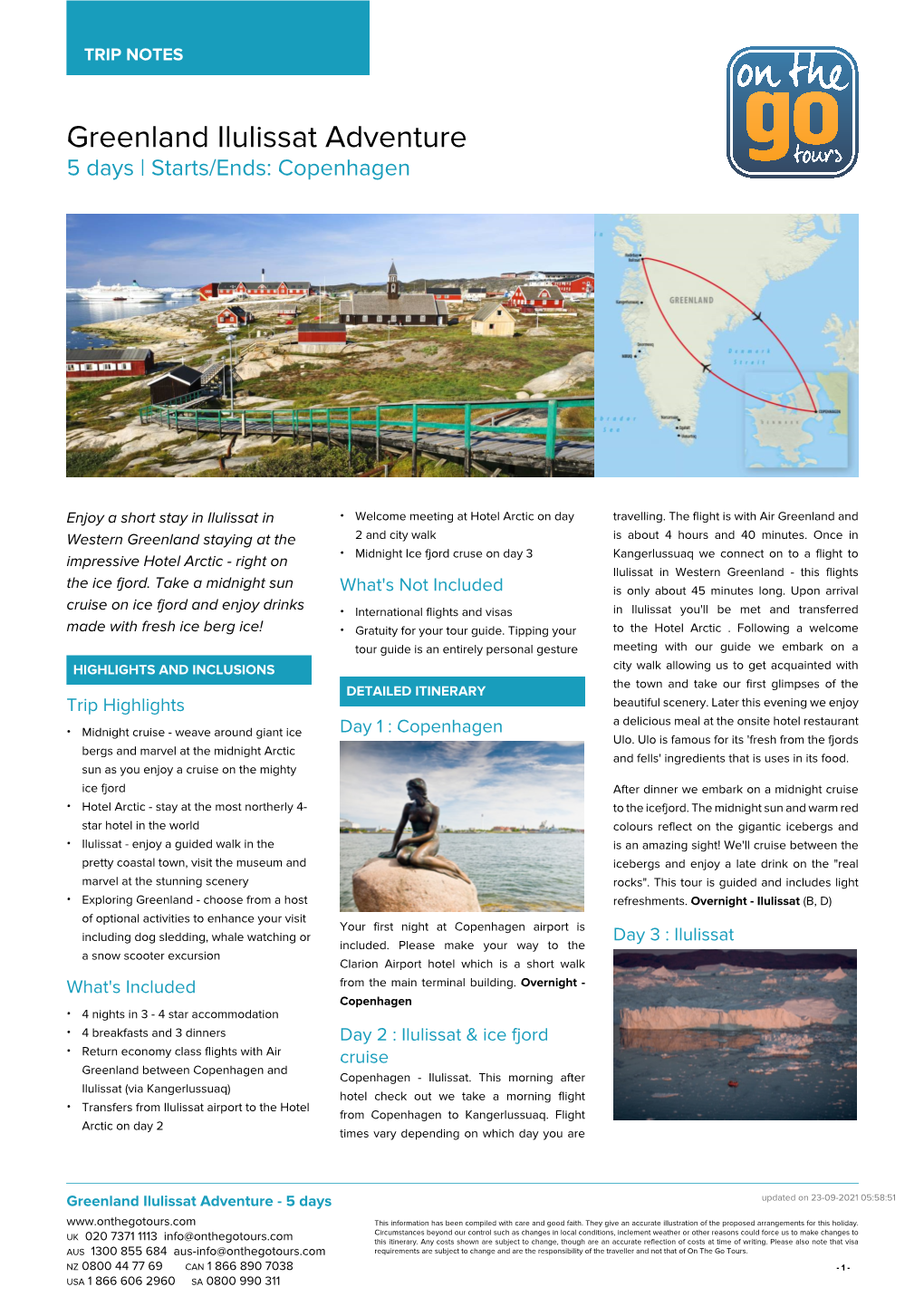 Greenland Ilulissat Adventure 5 Days | Starts/Ends: Copenhagen