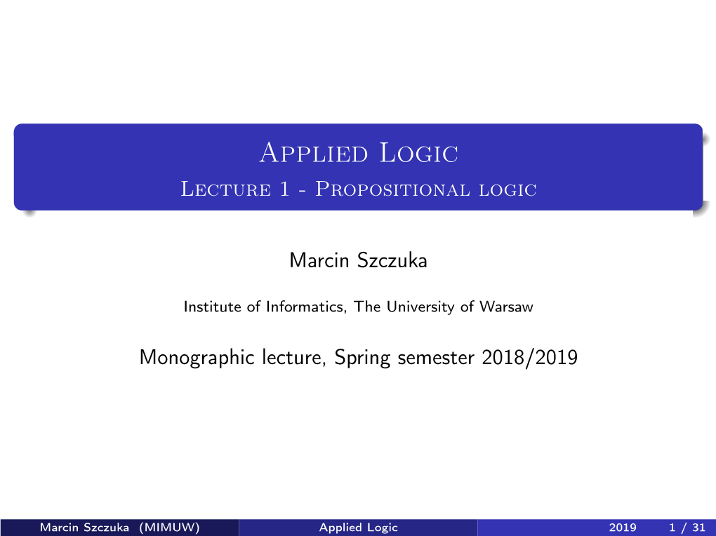 Propositional Logic