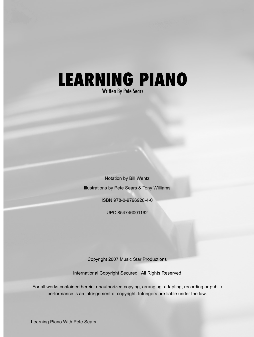 LEARNING PIANO Written by Pete Sears