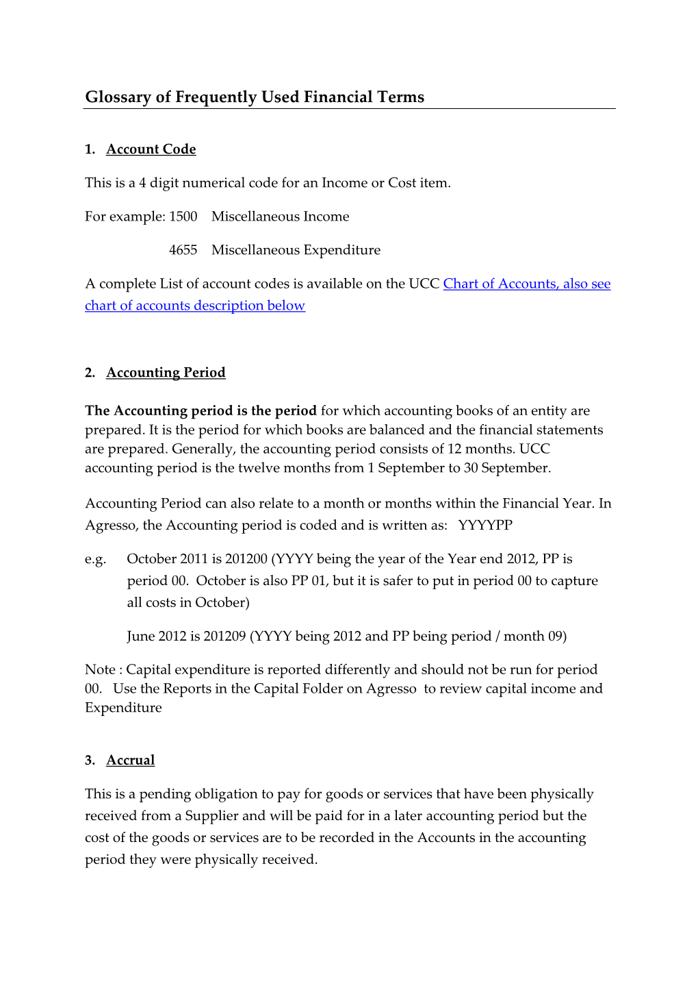 Glossary of Frequently Used Financial Terms