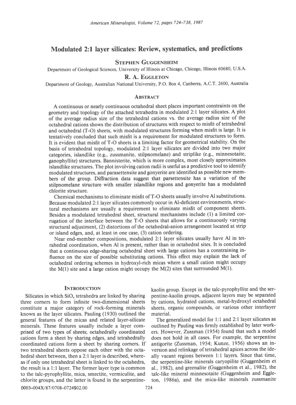 Modulated 2:1 Layer Silicates: Review, Systematics, and Predictions