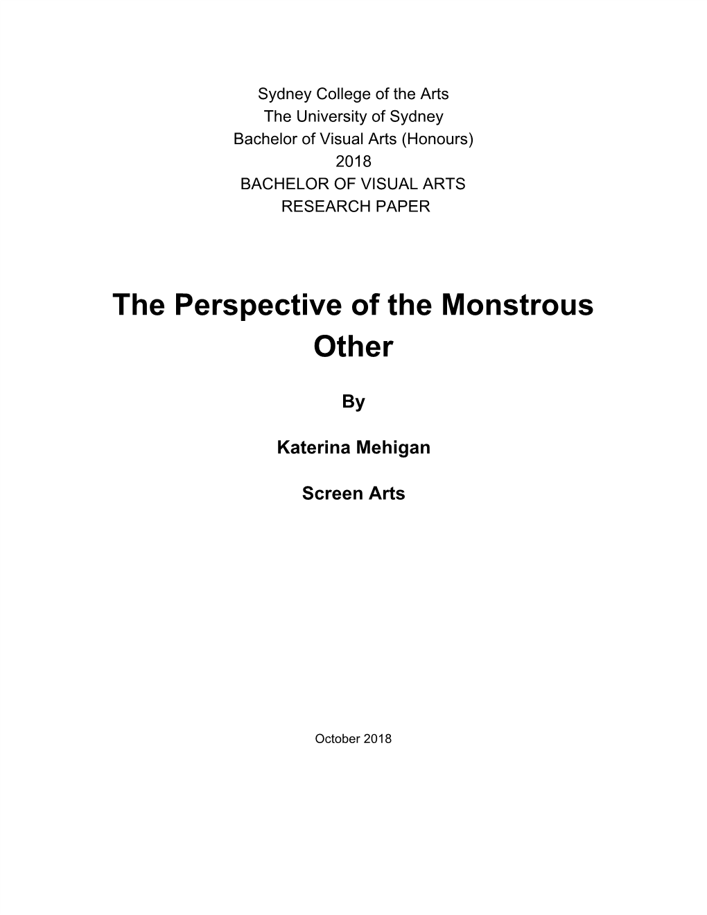 The Perspective of the Monstrous Other