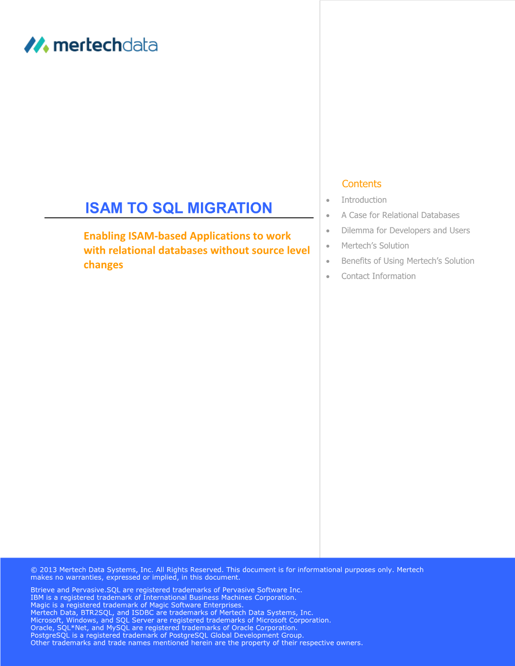 Isam to Sql Migration