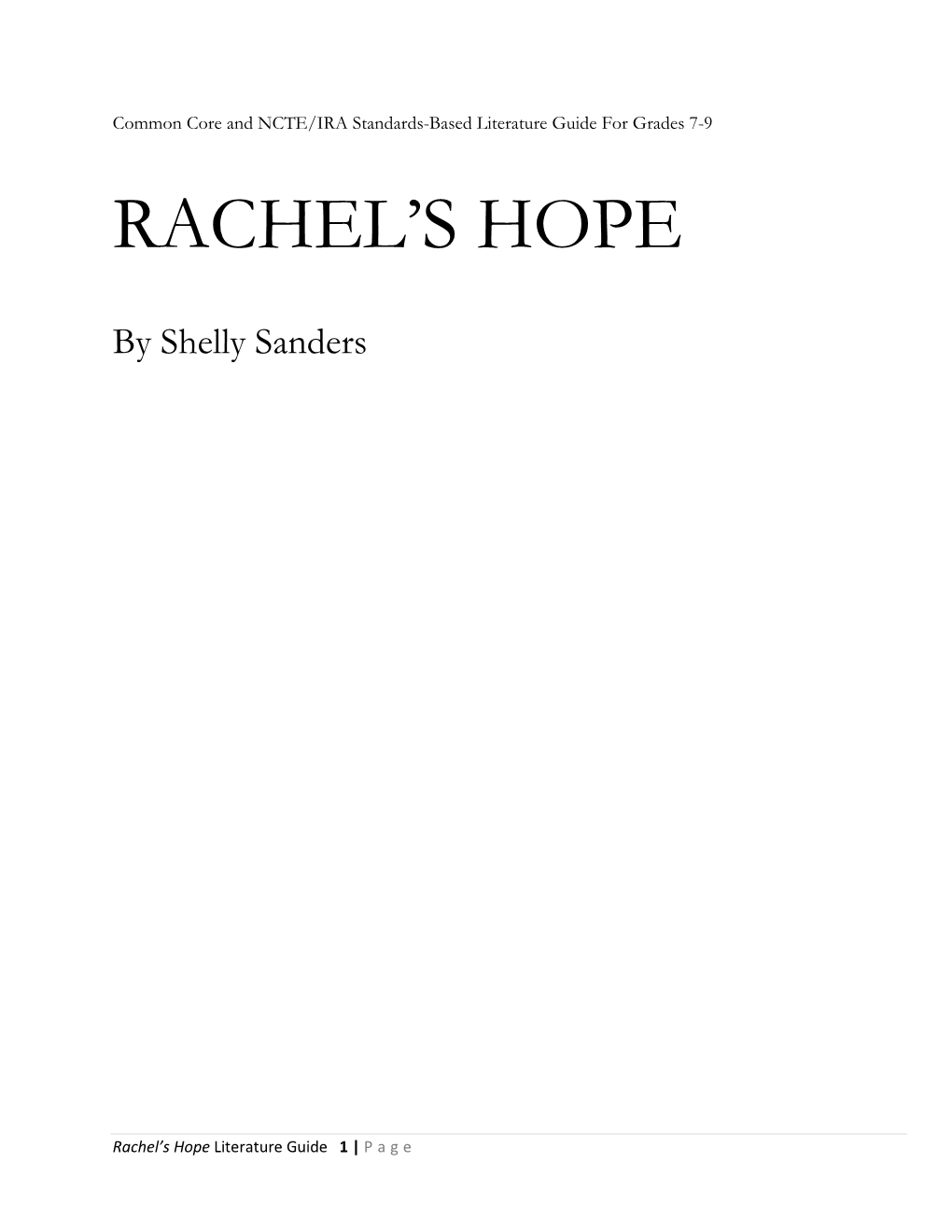 Rachel's Hope