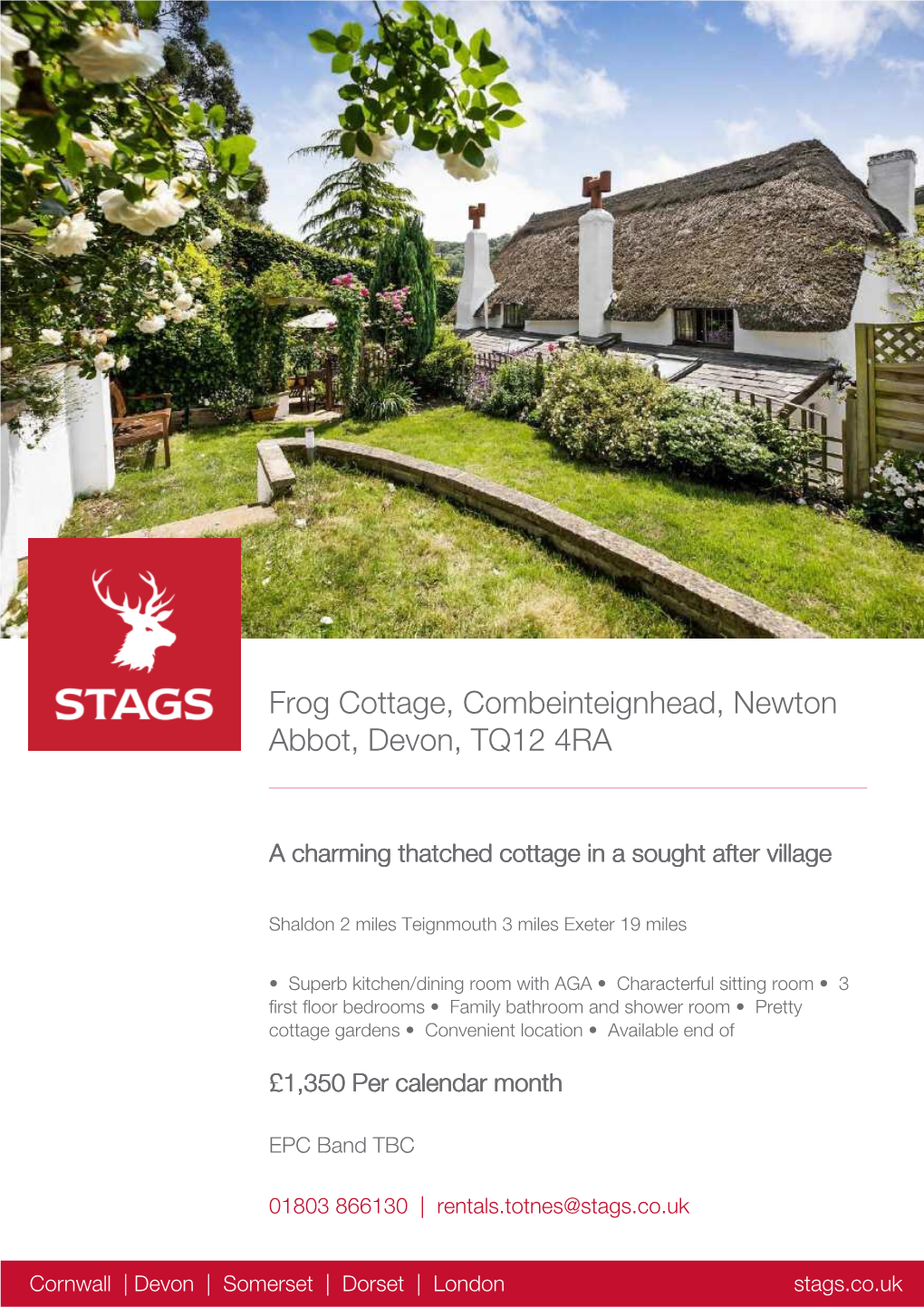 Frog Cottage, Combeinteignhead, Newton Abbot, Devon, TQ12 4RA