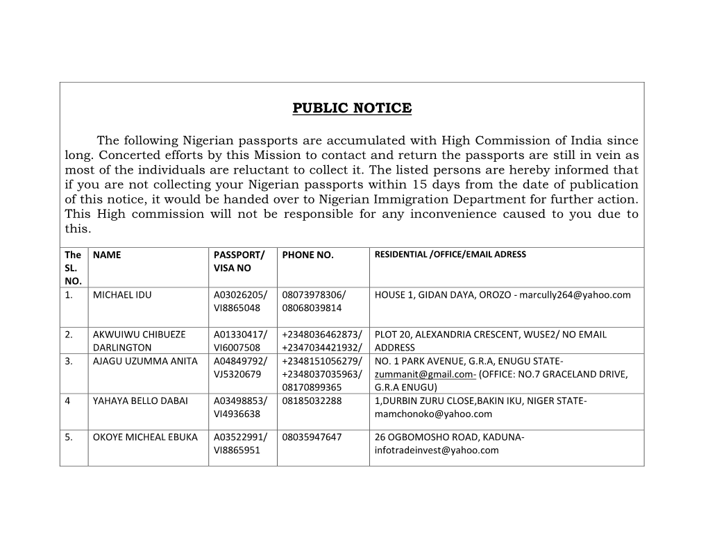 Public Notice