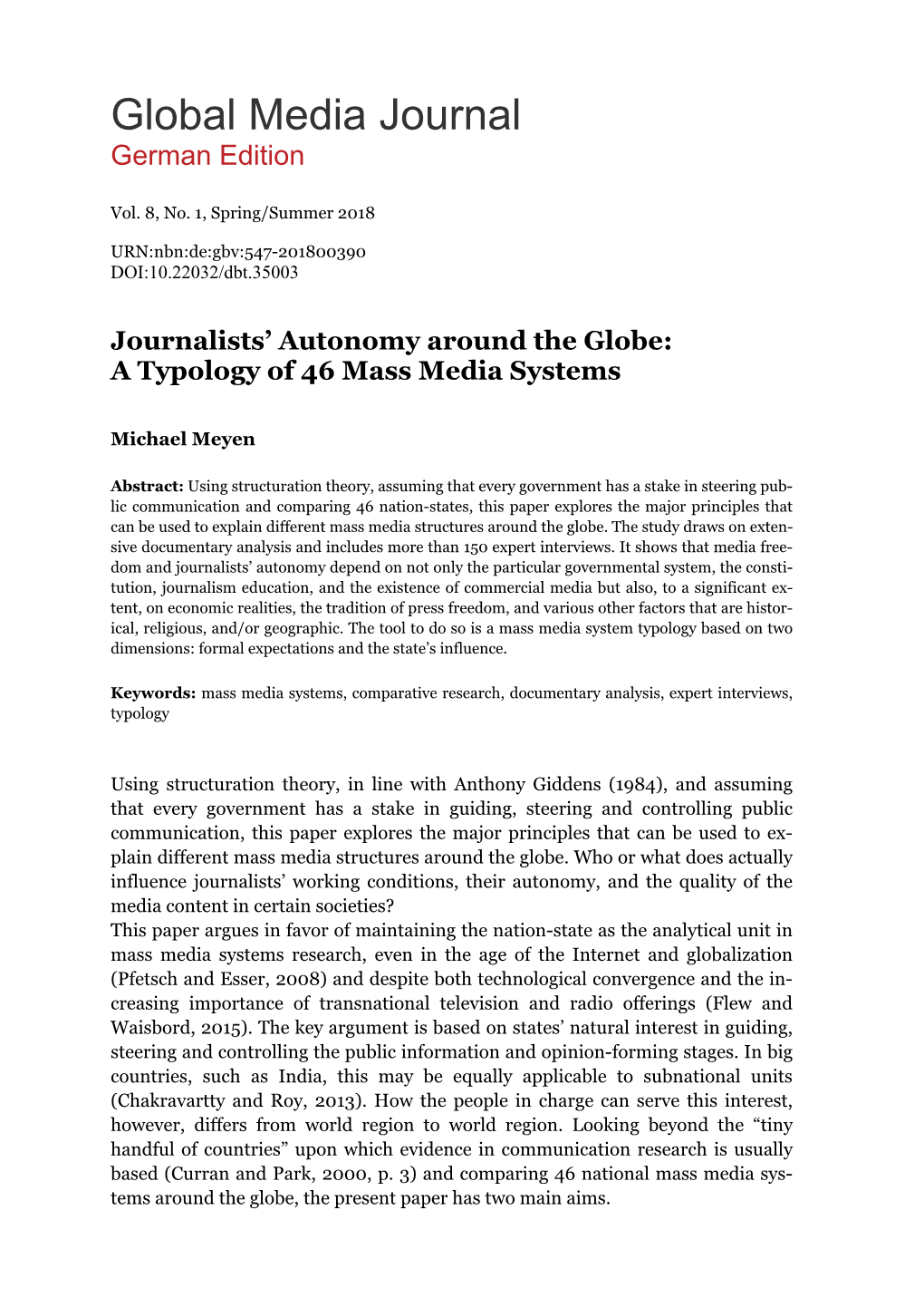 Global Media Journal German Edition
