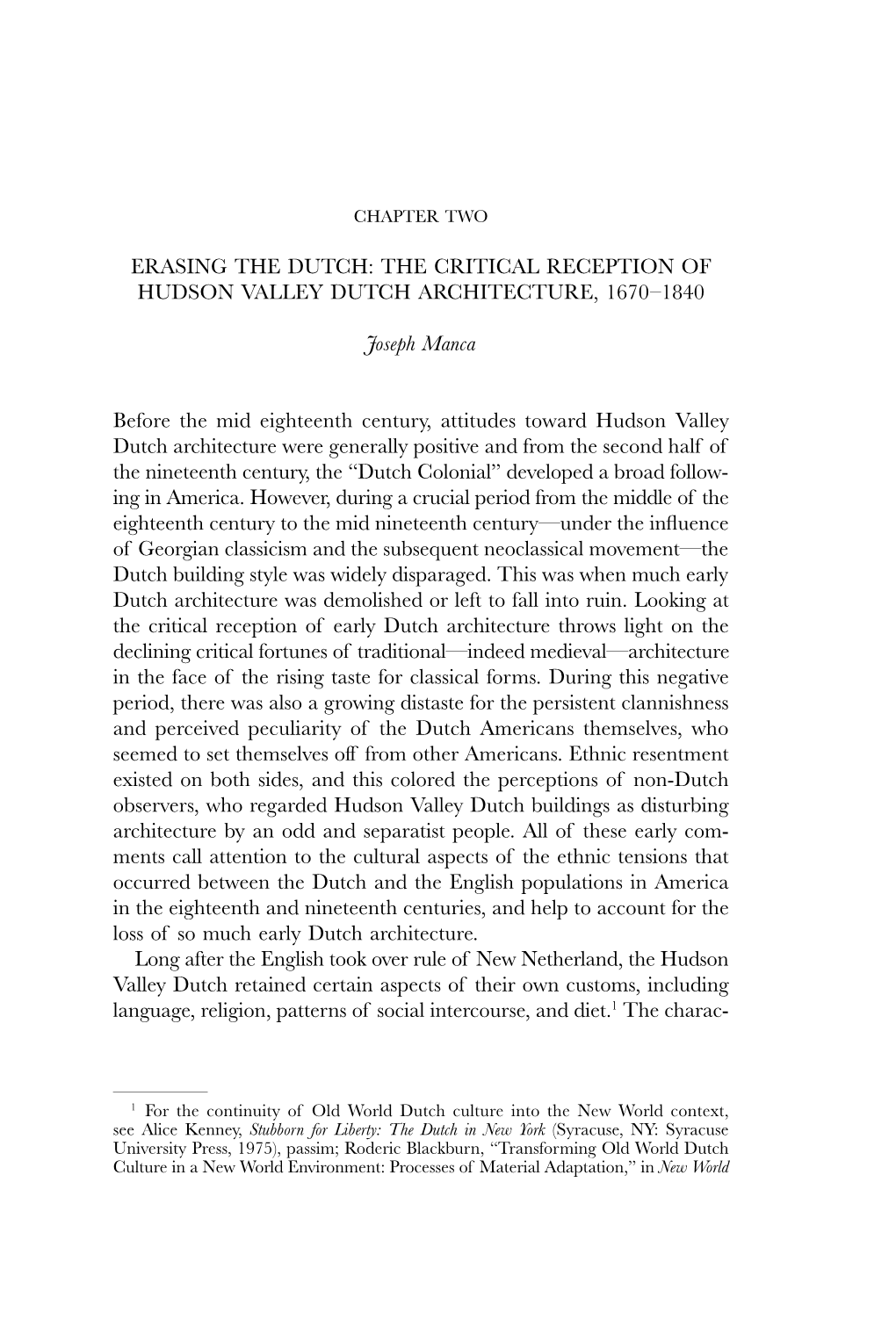 The Critical Reception of Hudson Valley Dutch Architecture, 1670–1840