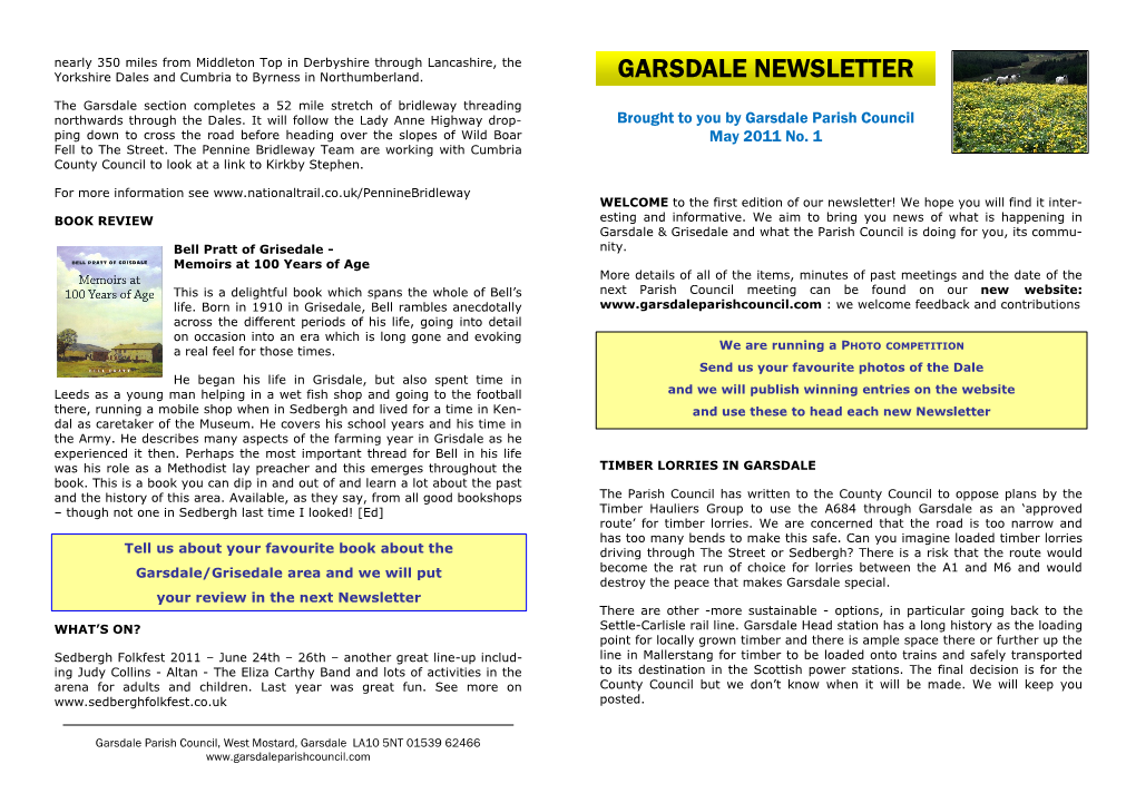 Garsdale Newsletter