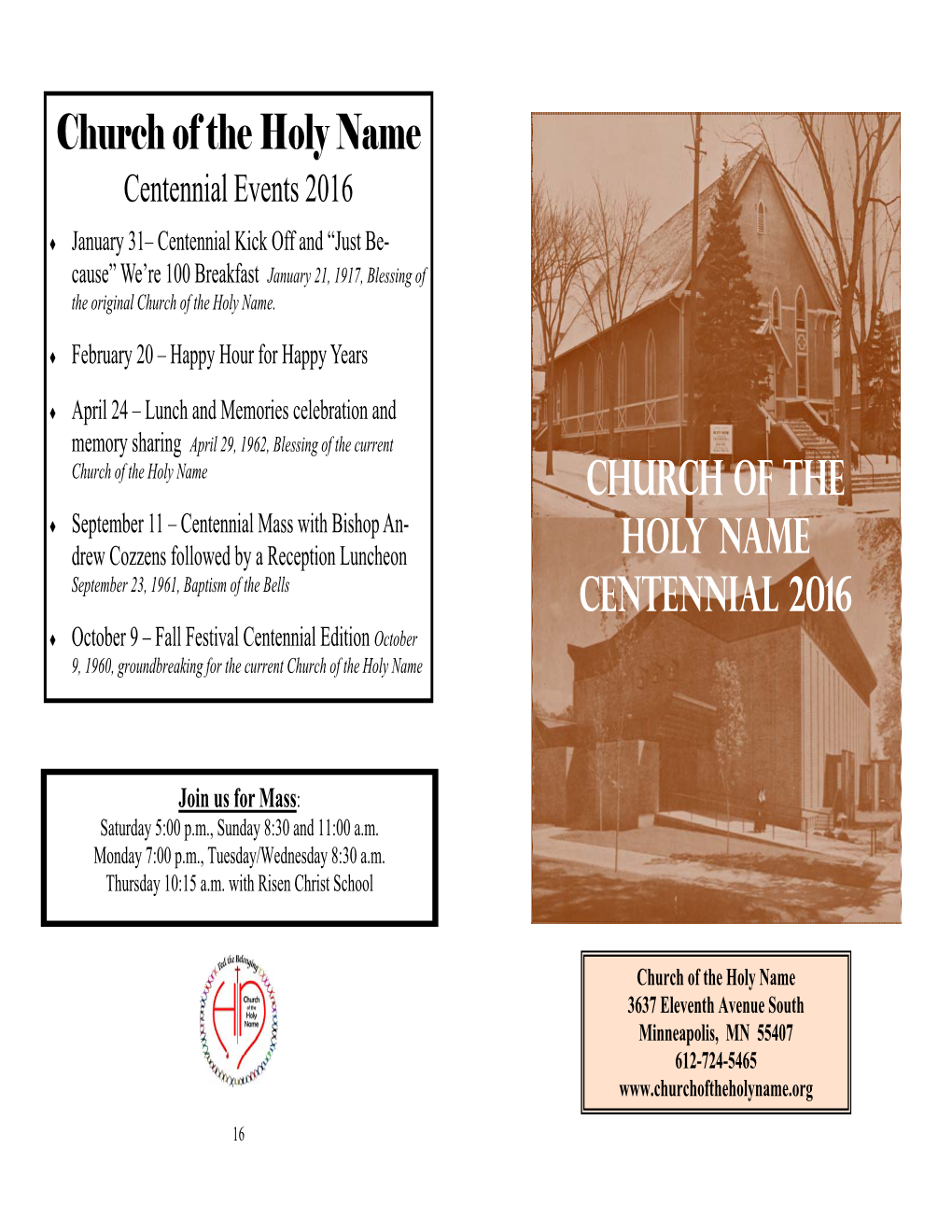 HOLY NAME CENTENNIAL BOOKLET 2016.Pub