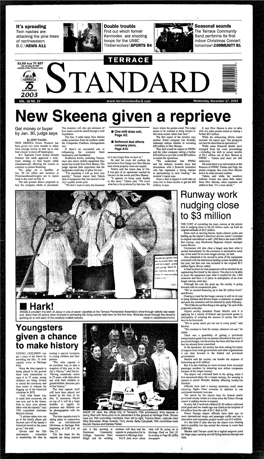 New Skeena Given a F'eprieve Get Money Or Buyer the Monitors Will Also Get Estimates of • Know Where the Parties Stand