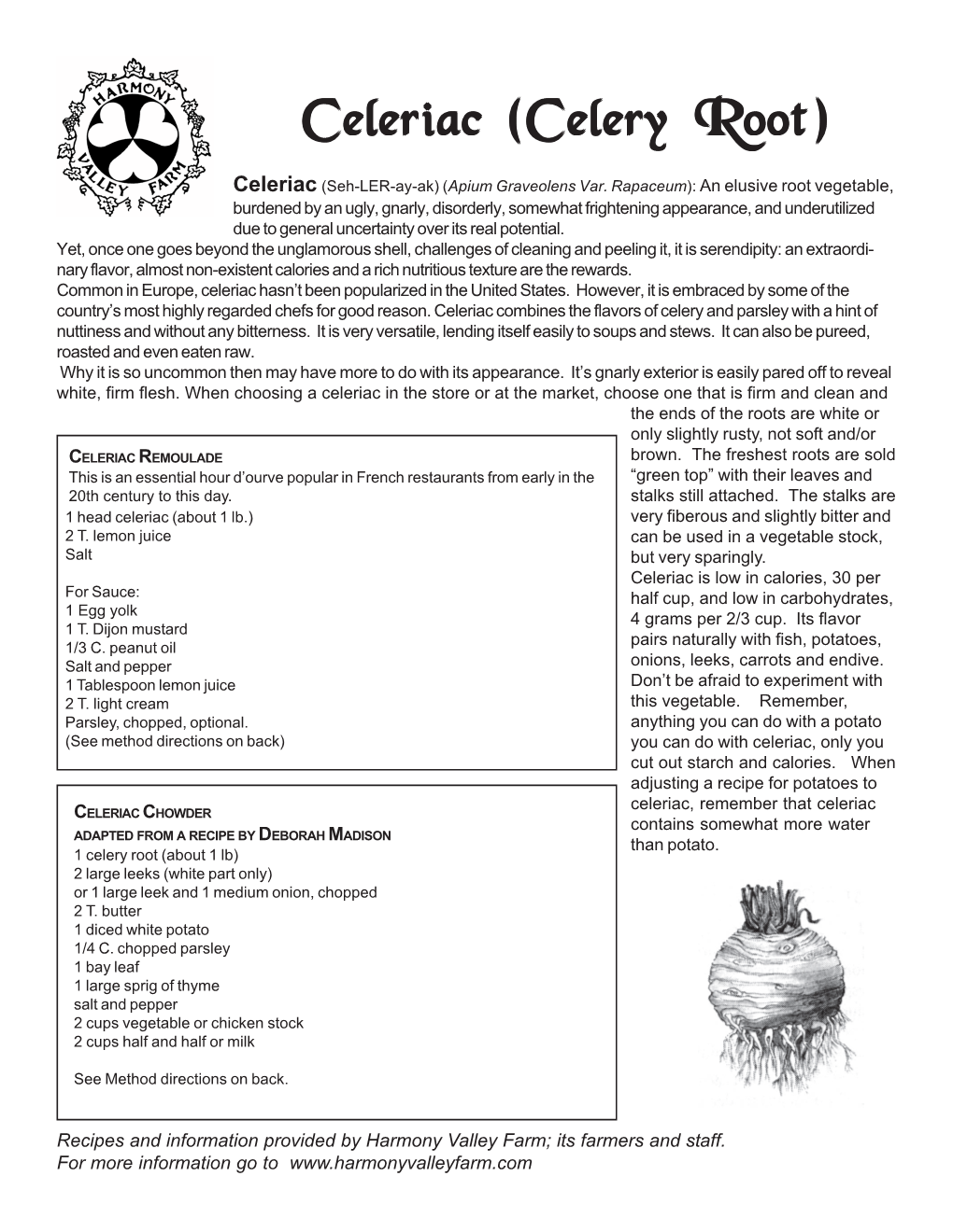 Celeriacceleriac (Celery(Celery Root)Root)