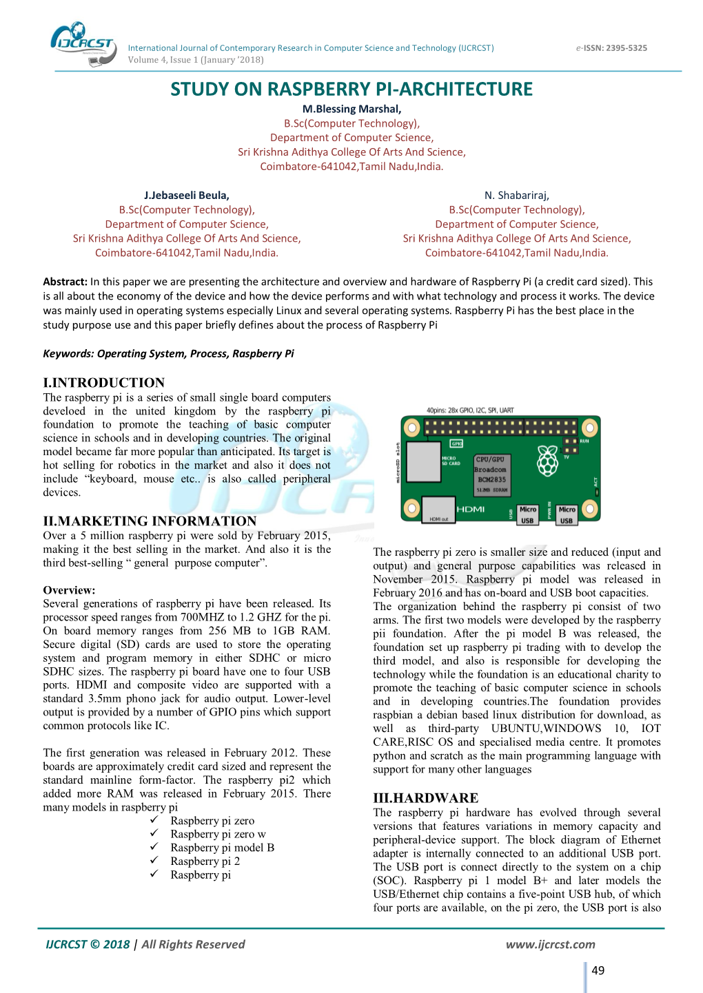 Study on Raspberry Pi-Architecture