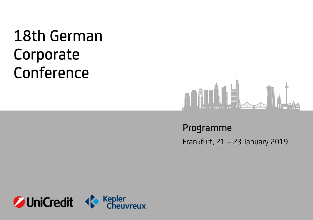 18Th German Corporate Conference