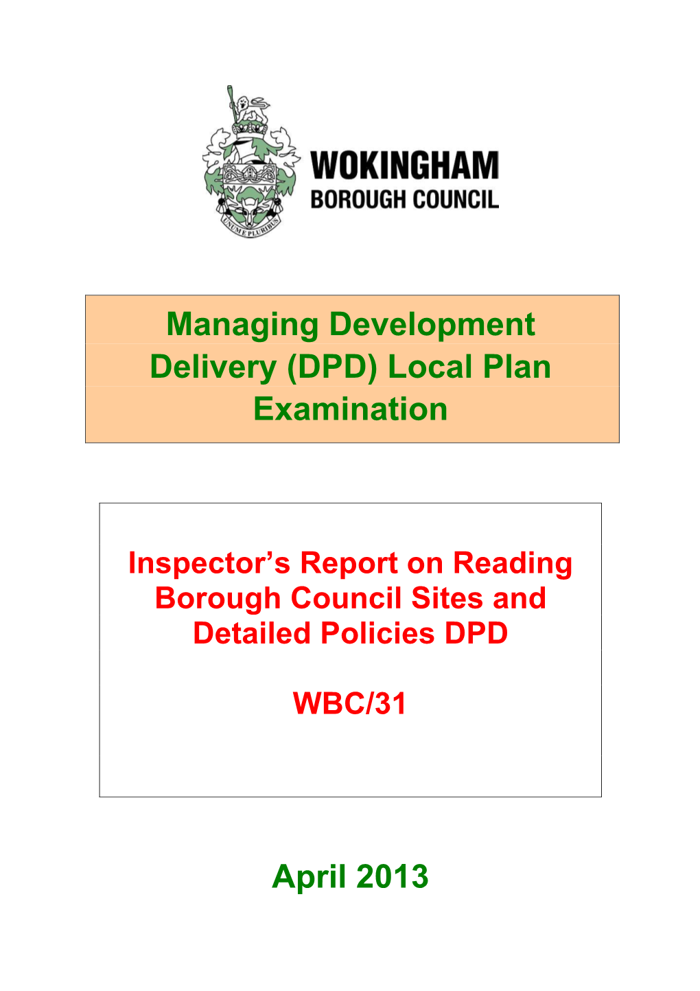 DPD) Local Plan Examination