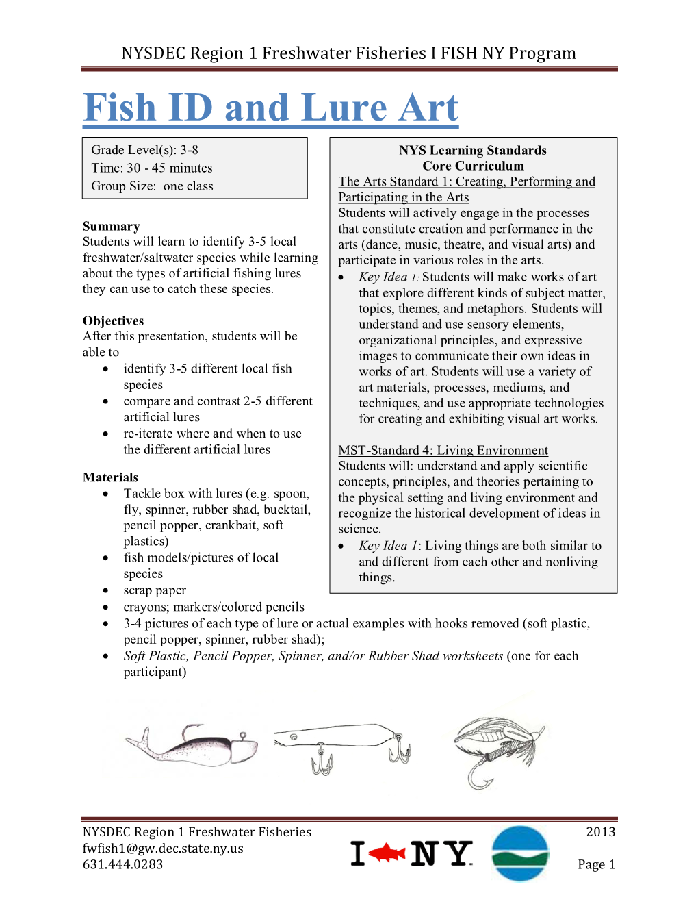 Fish ID and Lure Art Lesson Plan