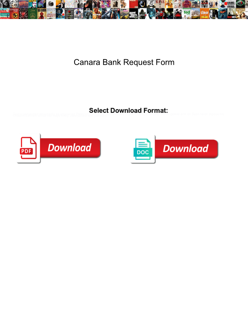 Canara Bank Request Form