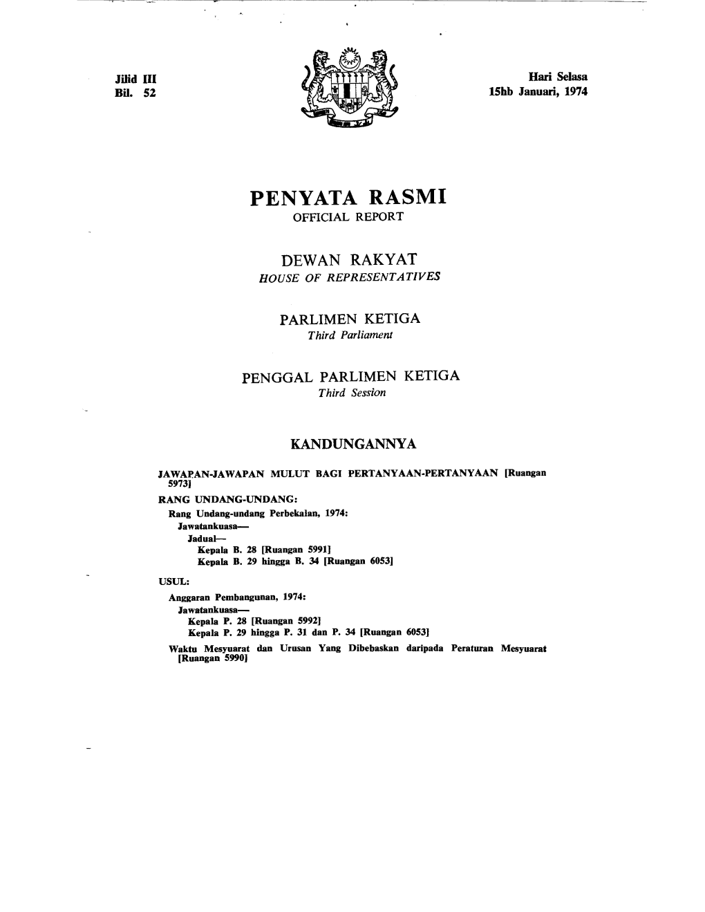 Penyata Rasmi Official Report