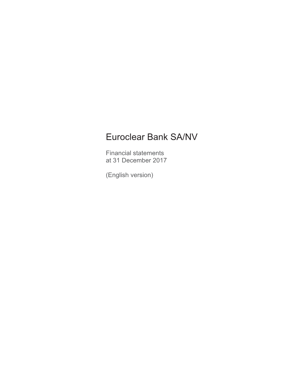 Euroclear Bank SA/NV