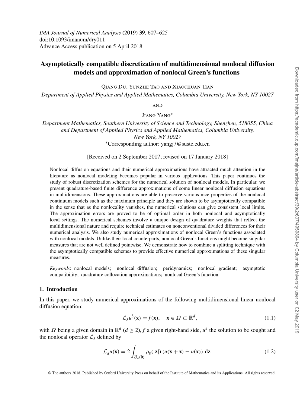 Asymptotically Compatible Discretization of Multidimensional