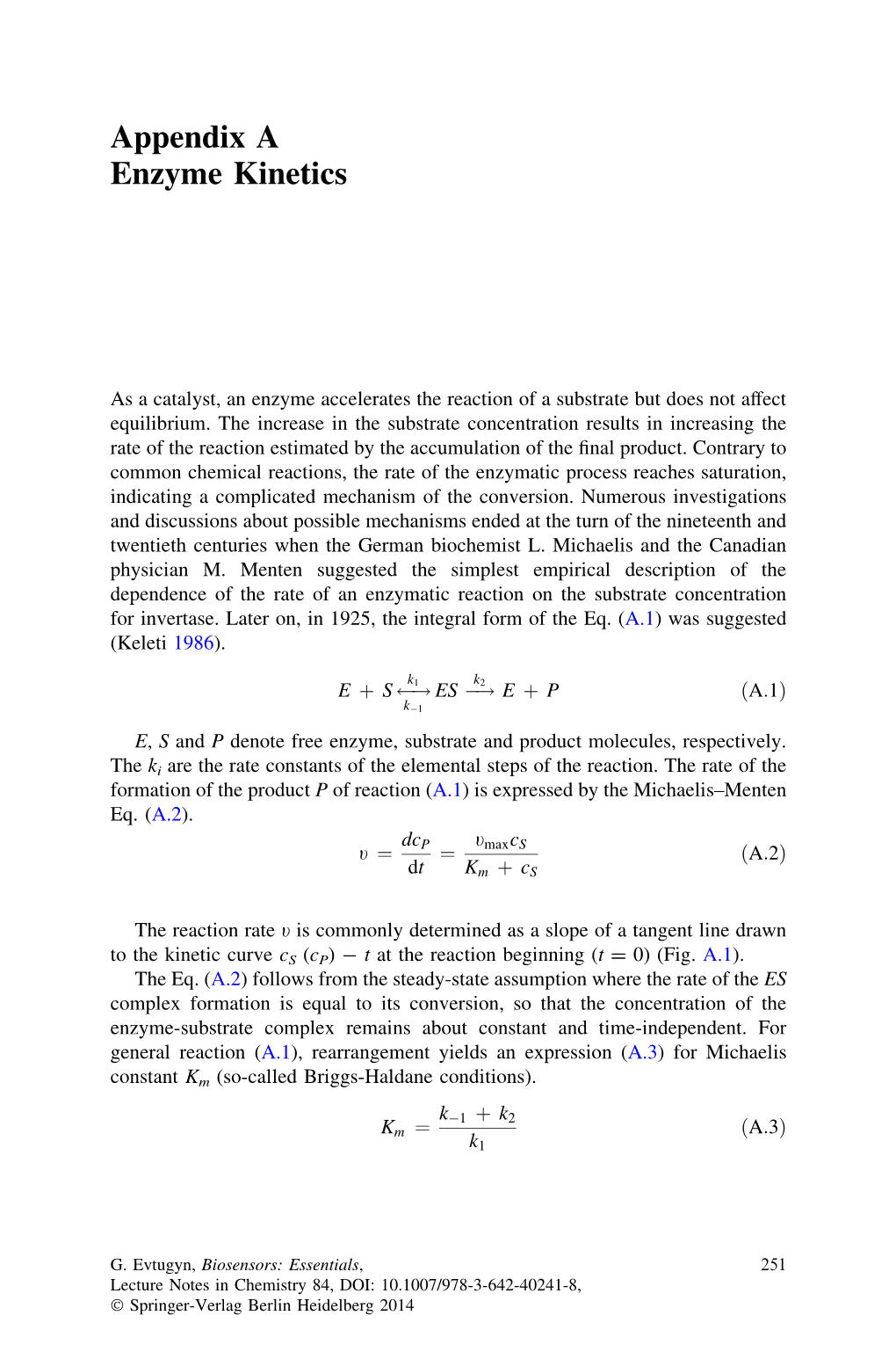 Appendix a Enzyme Kinetics