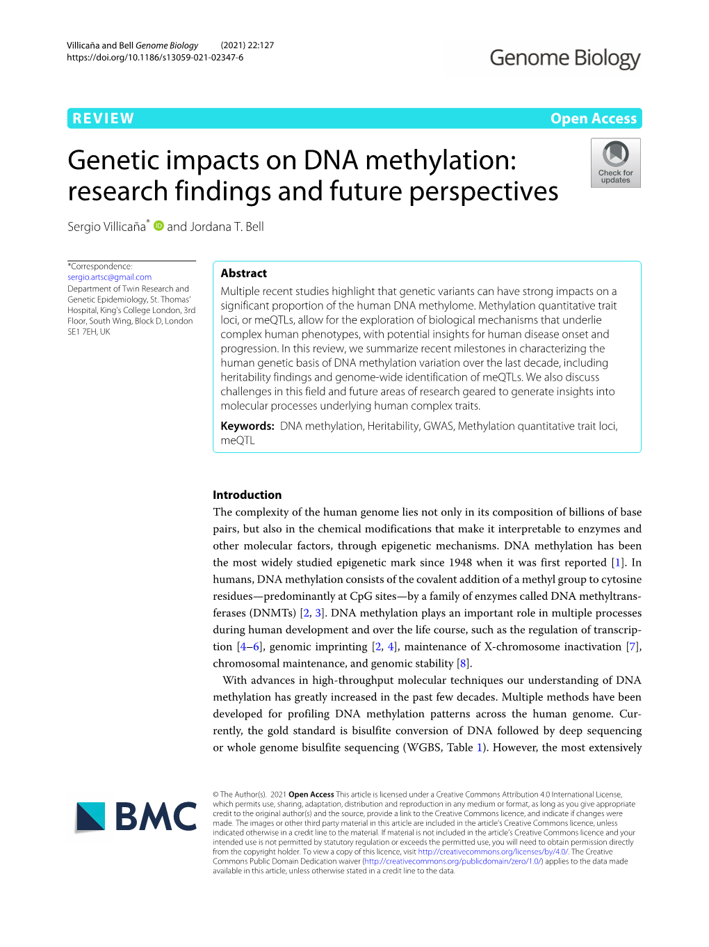 Genetic Impacts on DNA Methylation: Research Findings and Future Perspectives