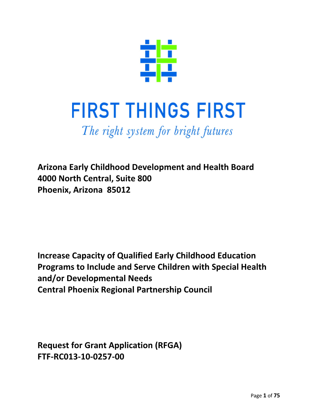 Arizona Early Childhood Development and Health Board s1