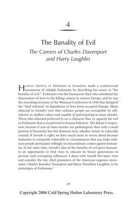 The Banality of Evil the Careers of Charles Davenport and Harry Laughlin