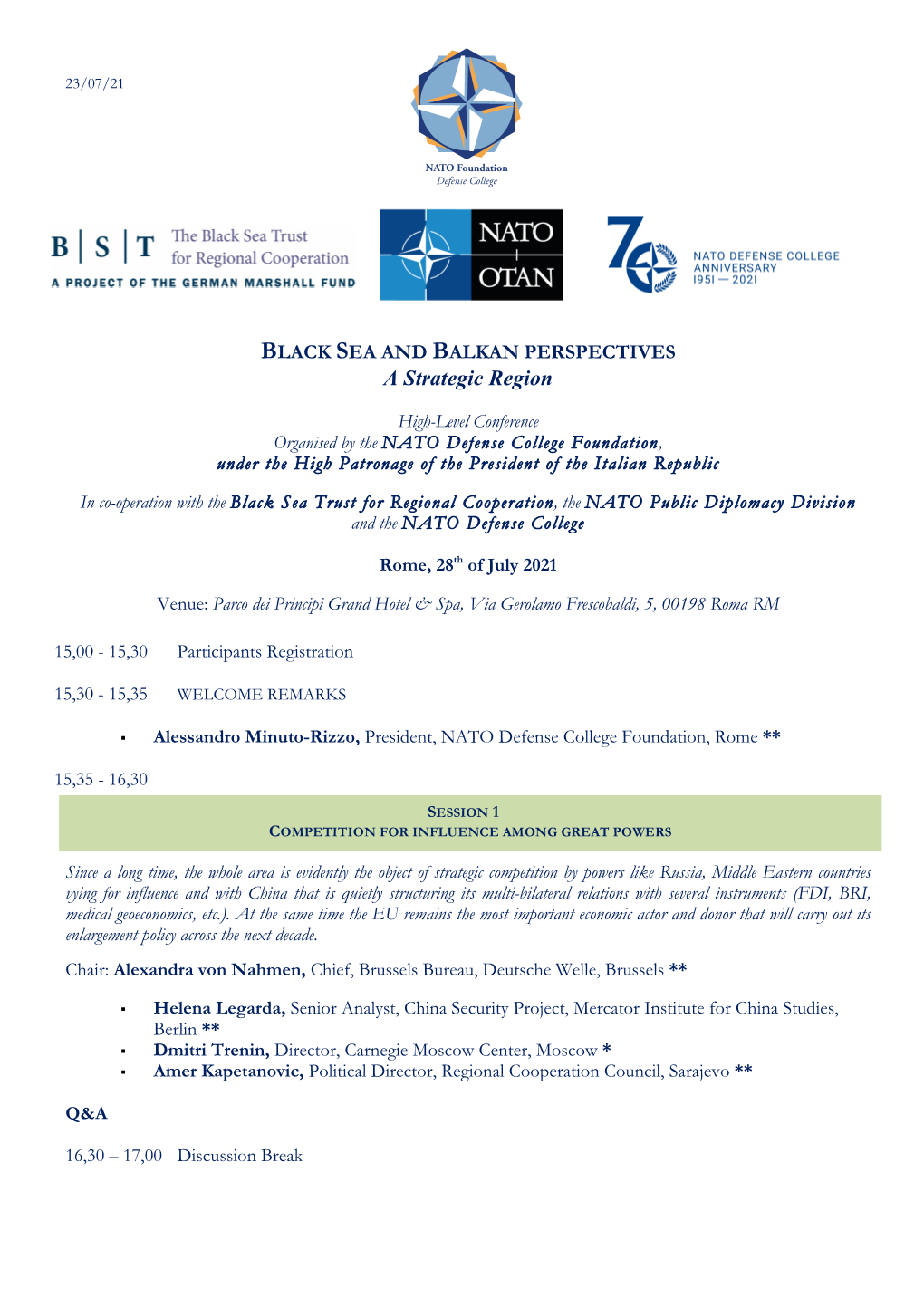 Programme, Razumkov Centre, Kyiv * § Bodo Weber, Senior Associate, Democratization Policy Council (DPC), Berlin **