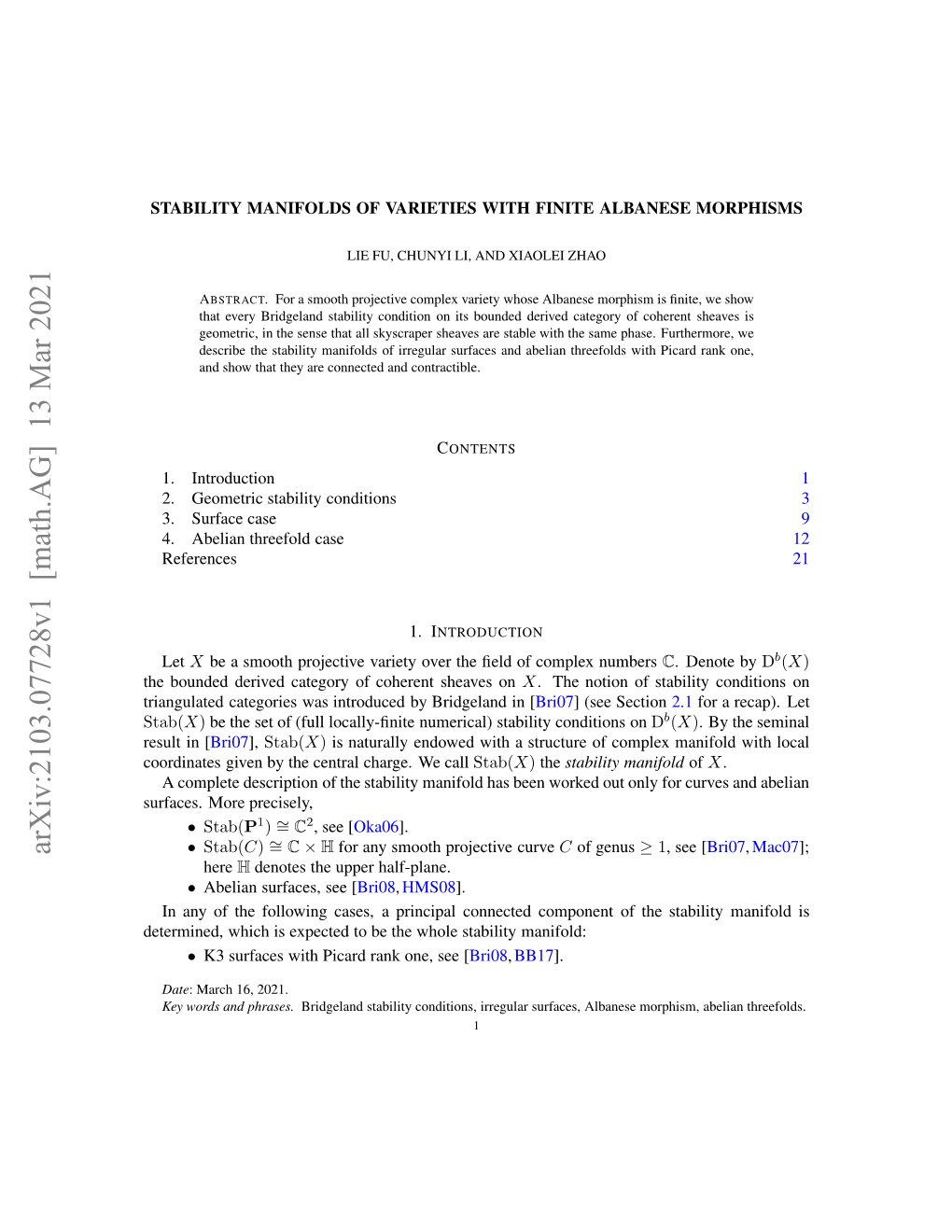 Stability Manifolds of Varieties with Finite Albanese Morphisms 2