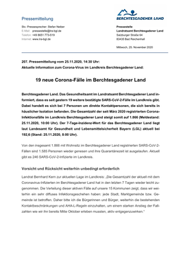 19 Neue Corona-Fälle Im Berchtesgadener Land