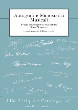 Autografi E Manoscritti Musicali Lettere E Manoscritti Di Musicisti Tra Otto E Novecento Grandi Cantanti Del Novecento