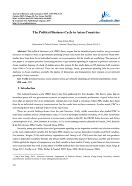 The Political Business Cycle in Asian Countries