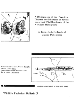 A Bibliography of the Parasites, Diseases and Disorders of Several Important Wild Ruminants of the Northern Hemisphere