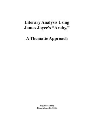 Literary Analysis Using James Joyce's “Araby,” a Thematic Approach