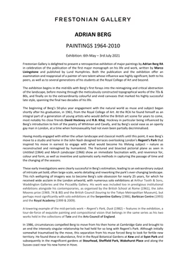 Adrian Berg Paintings 1964-2010