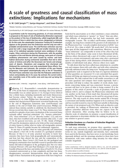 A Scale of Greatness and Causal Classification of Mass Extinctions: Implications for Mechanisms