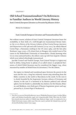 School Transnationalism? on References to Familiar Authors in World Literary History East(-​Central) European Literature As Presented by Johannes Scherr