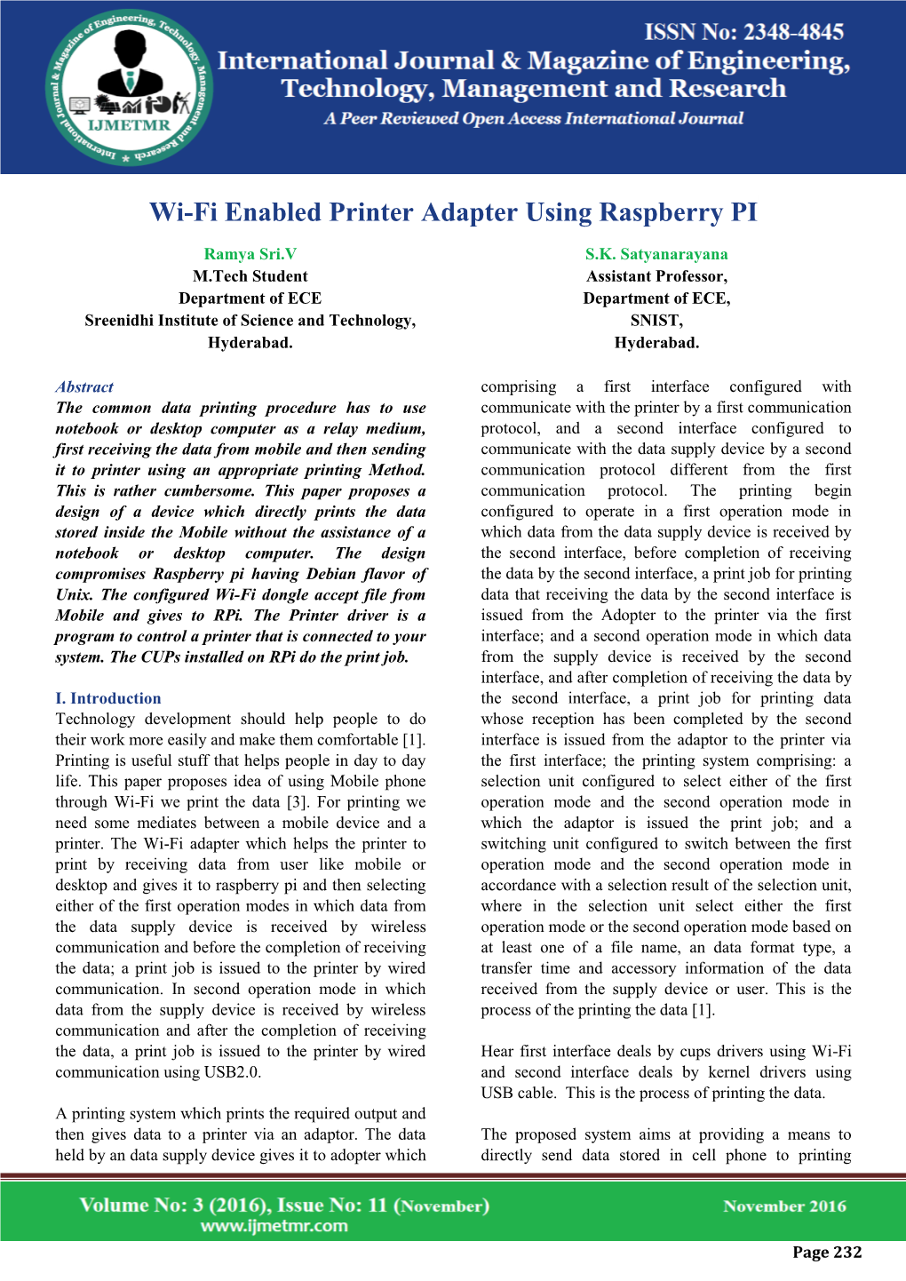 Wi-Fi Enabled Printer Adapter Using Raspberry PI