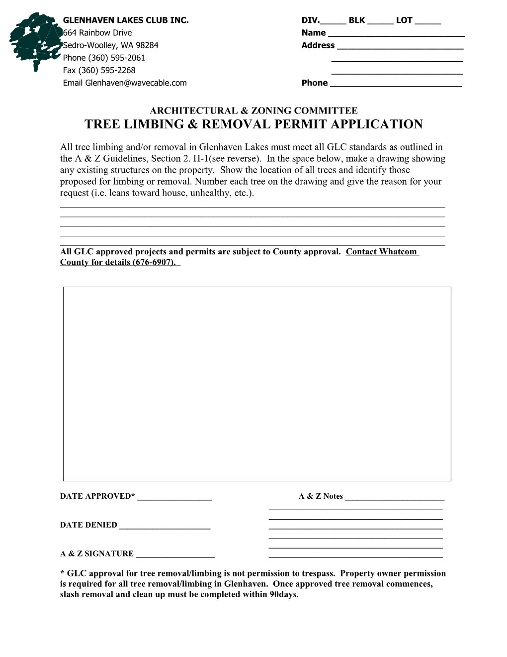 Tree Limbing & Removal Permit Application