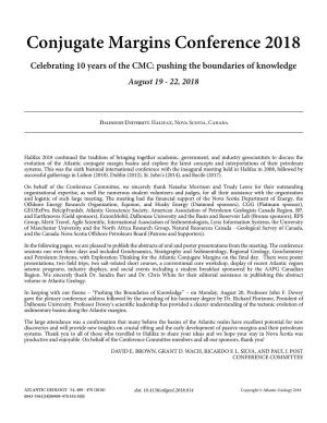 Conjugate Margins Conference 2018 Celebrating 10 Years of the Cmc: Pushing the Boundaries of Knowledge August 19 - 22, 2018