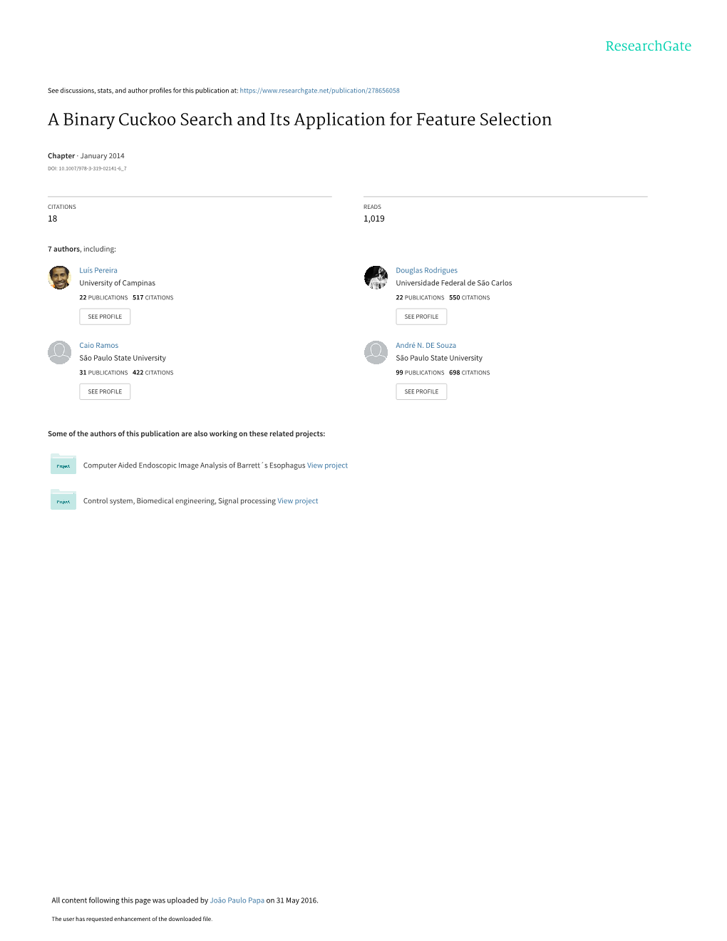 A Binary Cuckoo Search and Its Application for Feature Selection