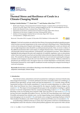 Thermal Stress and Resilience of Corals in a Climate-Changing World