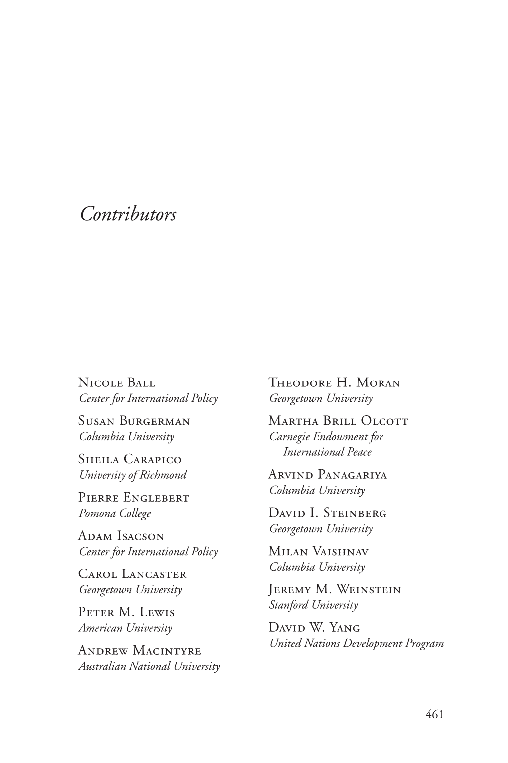 Contributors