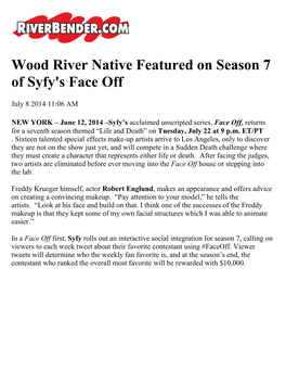 Wood River Native Featured on Season 7 of Syfy's Face Off